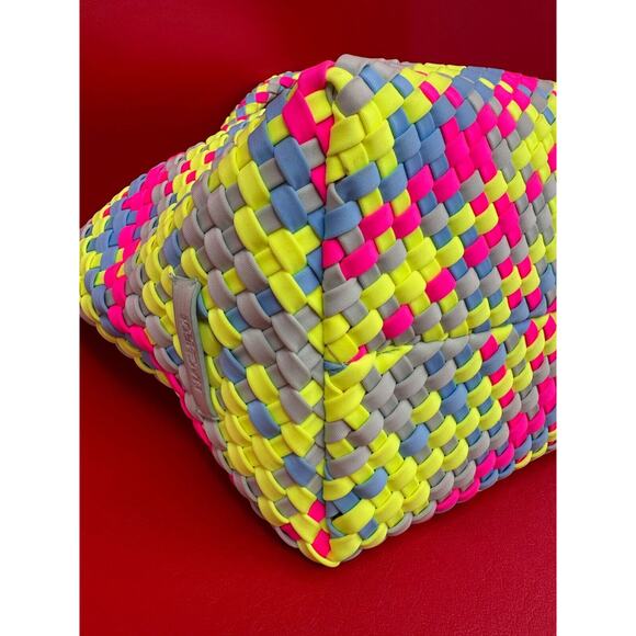 Naghedi St Barths Bright Multi-Colors Woven Medium Tote Bag Purse In Ibiza - Picture 10 of 14